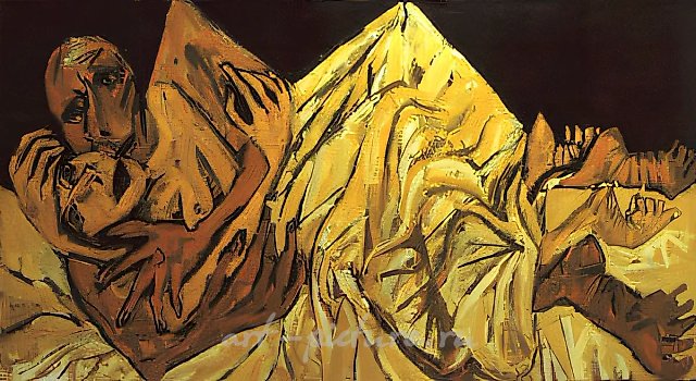Под одеялом, 1990, холст, масло, 110х200