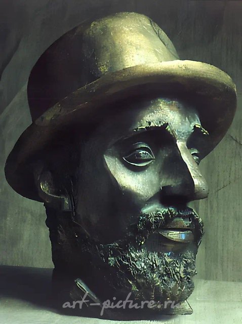 Portrait of A.T. Lautrec, 1985, bronze, 40x35x35. Author`s property