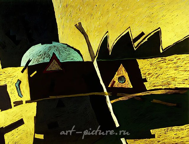 Eh, America, 1993, paper, oil pastel, 50x62 Private collection - Devid P.Ferris, USA