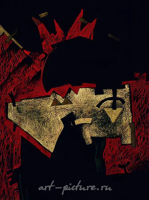 The black sun, 1991, paper, oil pastel, 56x68 Author`s property