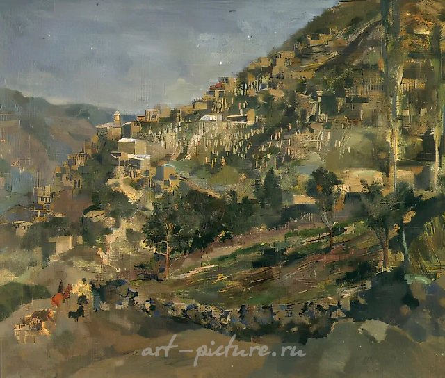 Окраина аула, 1981, холст, масло, 82х98. Собственность автора