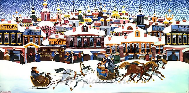 冬天，1981年，布面油画，100×50，作者自藏