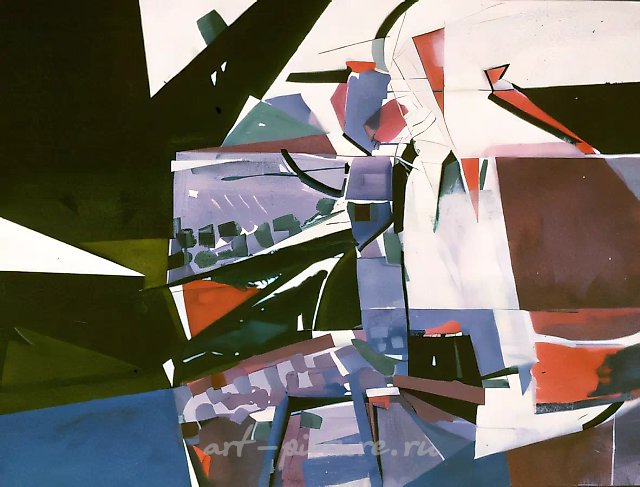 Водопад, 1989, бумага, акварель, чернила, 70x80. Собственность автора