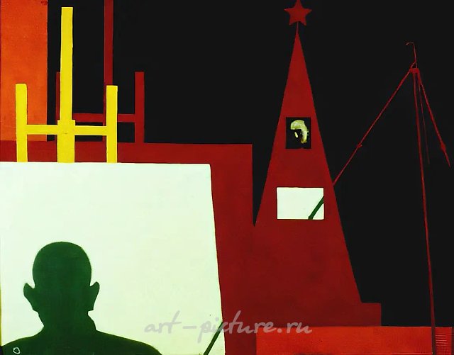 Памяти отца, павшего в бою, 1985, холст, масло, 80x100. Частная коллекция д-ра Hasso V. Kompa, Германия
