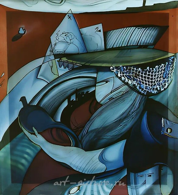 Клоунесса, 1991, батик, 74х70. Частная коллекция. Россия