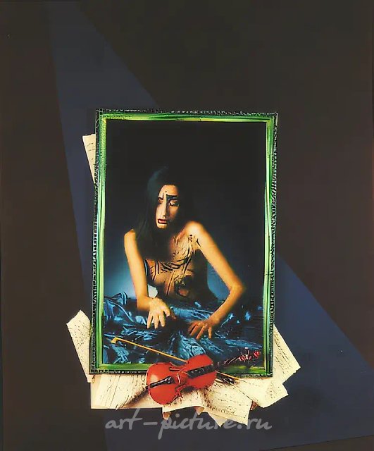 Скрипка, 1993, боди-арт, 190х215х115. Собственность автора