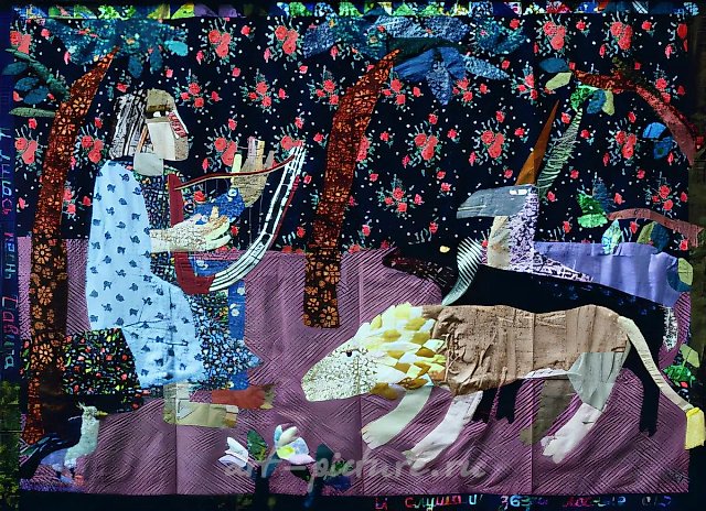 And David`s Song Poured Forth, 1992, patchwork panel, 140x180. Author`s property