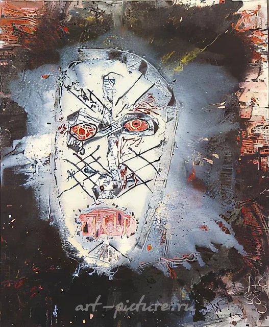 Mask, 1988, orgalyth, mixed technique, 126x105 Author`s property