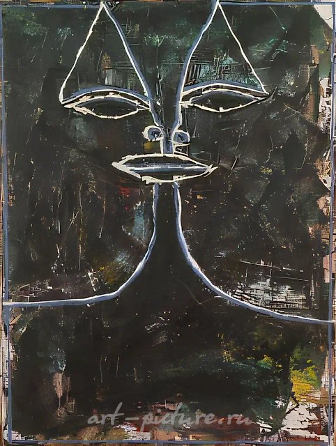 Character, 1989, canvas, mixed technique, 80x60 Author`s property