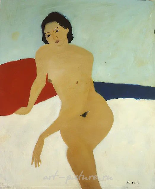 Обнаженная. Мулатка., 1990, оргалит, масло, 120х100 Собственность автора