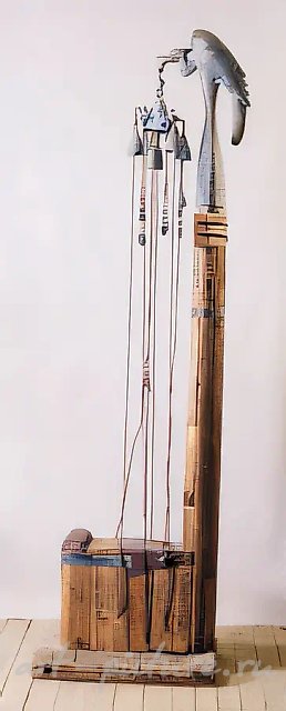 Трон, 1995, бронза, дерево, кожа, 260х90х90