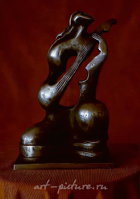 Guitar-player, 1993, casting, aluminium, 34x21x13