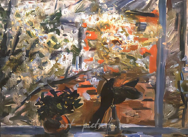 Моё окно, 1979, холст, масло, 90х120. Собственность автора
