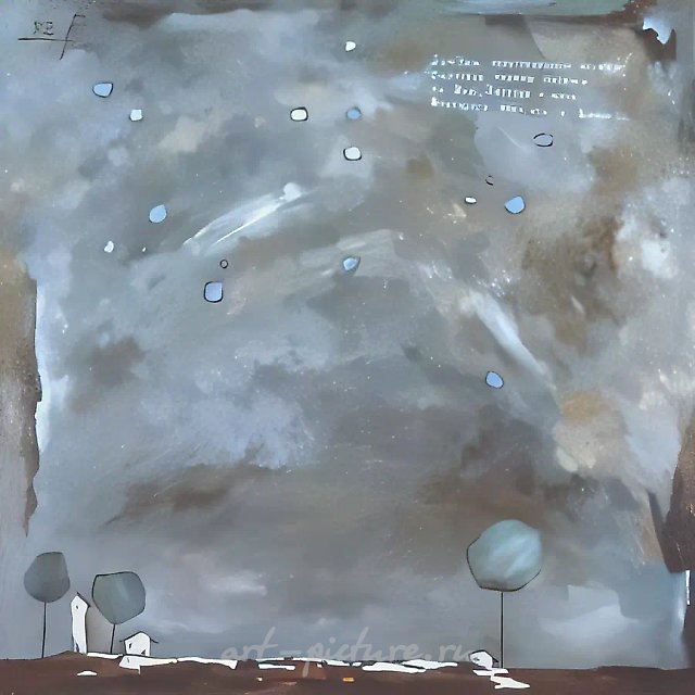 Дождливое небо, 1992, холст, масло, 100x100. Собственность автора