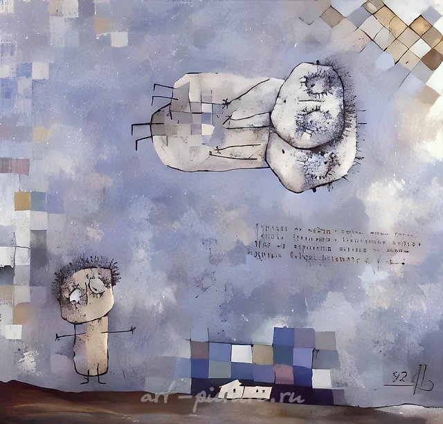 Чайки, похищающие судьбу, 1992, холст, масло, 100x100. Частная коллекция, Майами, США