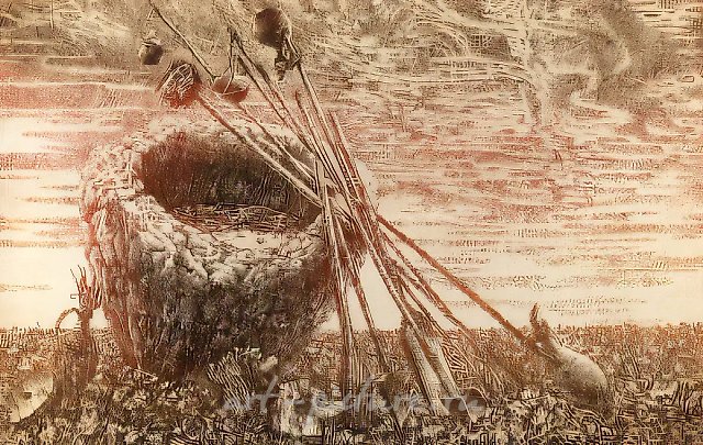 Имеретинский натюрморт. Из серии «Моя Родина», 1985, бумага, офорт, 35х55. Собственность автора