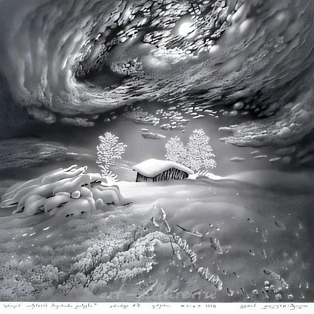 From series "Moonlit nights of Imeretia". Variant No.9, 1998, paper, pencil, 37x37