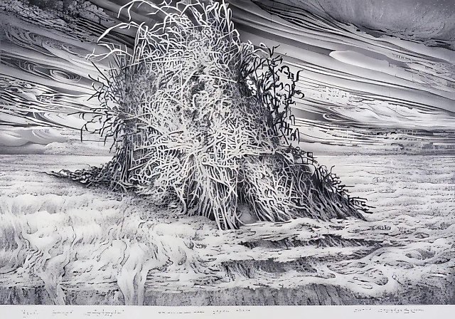 47., 1991, paper, pencil, 48x70