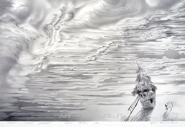 75, 1985, бумага, карандаш, 51x76,5