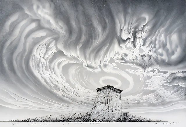 77., 1986, paper, pencil, 54x76