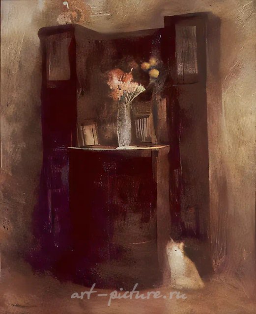 Наш старый буфет, 1991, оргалит, масло, 71х57 Собственность галереи "Станбет". Москва