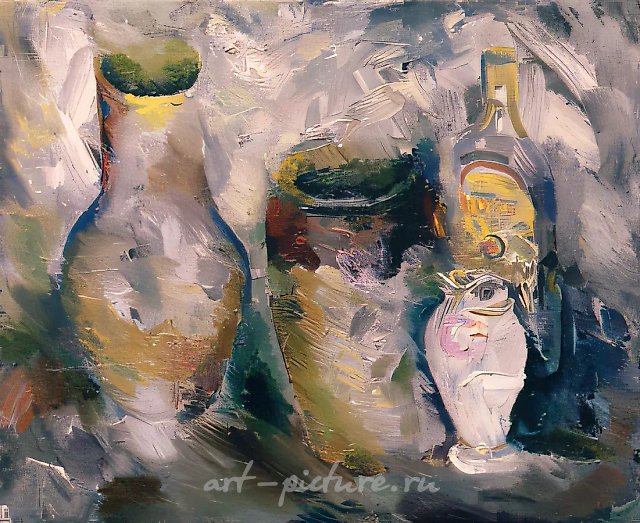 Натюрморт со старинным молочником, 1975, холст, масло, 34х42,5. Собственность автора