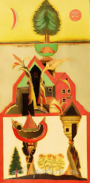Ушедшее время, 1993, холст, масло, 65х130 Частная коллекция. Швеция.