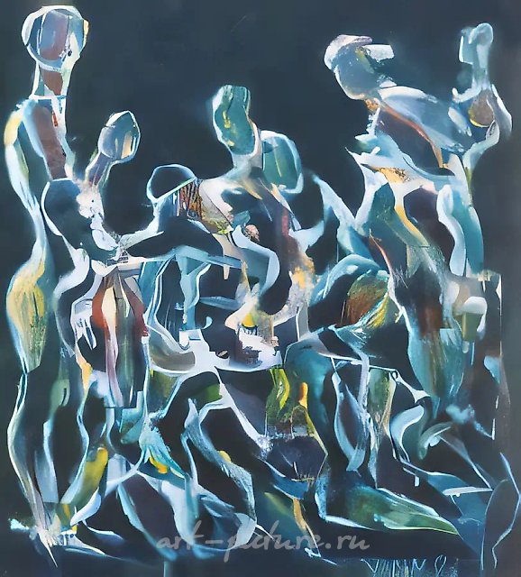 Чемпионы, 1993, акрил, картон, 55х50. Галерея «Vertice», Лиссабон, Португалия