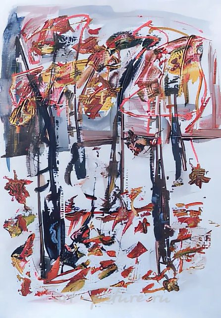 Берёзы, 1991, бумага, смешанная техника, гуашь, акварель, карандаш, 70х50. Частная коллекция, Португалия