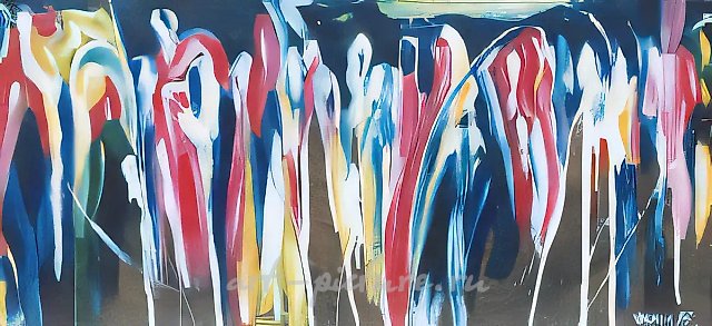 Ночь Рима, 1993, акрил, дерево, 50х120. Частная коллекция, Франция