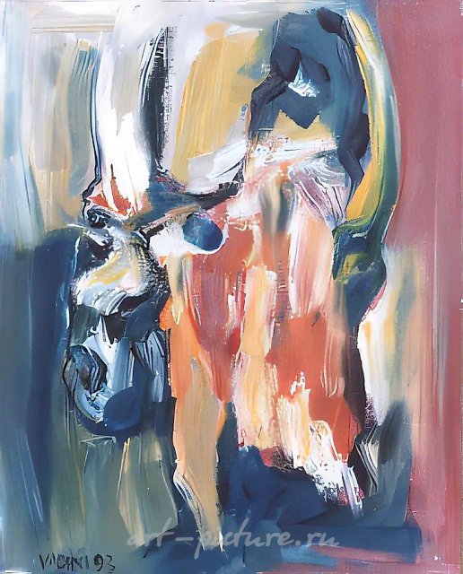 Портрет, 1993, акрил, оргалит, 50х40. Собственность автора