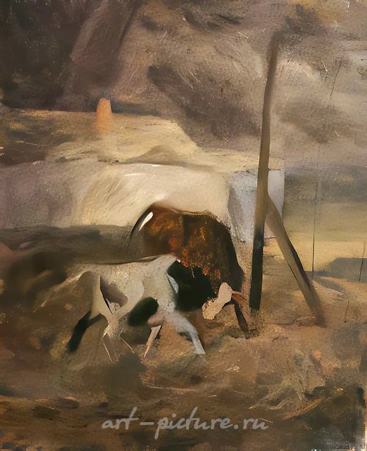 Бычки, 1985, холст, темпера, 100х83