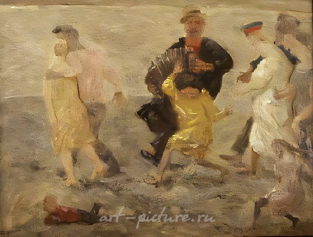 Прогулка, 1992, холст, масло, 43х56