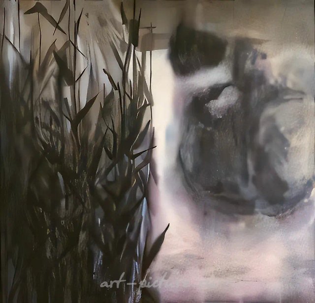 Отражение, 1994, шёлк, краситель, 87х87