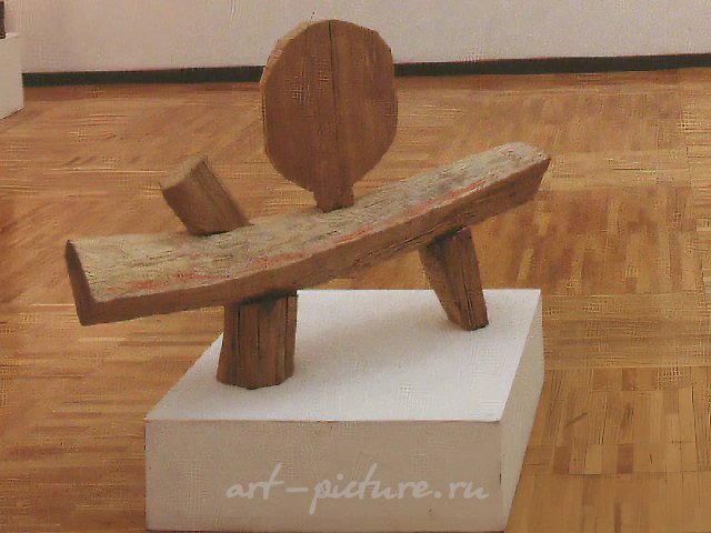 Пейзаж, 1992, дерево, 80х150х40. Собственность Государственной Третьяковской галереи. Москва
