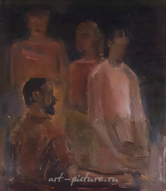 D. 沙霍夫斯基与孩子们，1978年，油画，115×100厘米。国立特列季亚科夫画廊，莫斯科。