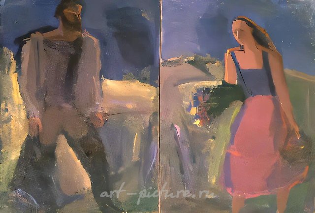 Лето. Диптих, 1987, холст, масло, 116х118, 160х118. Калининградский художественный музей. Россия