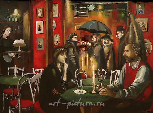 Вечер в Бремене, 1988, холст, масло, 130х180 Собственность автора