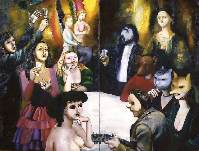 Маскарад, 1989, холст, масло, 150х200 Находится в коллекции Ханса Д`Орвиля. Нью-Йорк. США