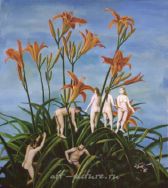 Куст лилий, 1993, холст, масло, 100х90 Собственность автора