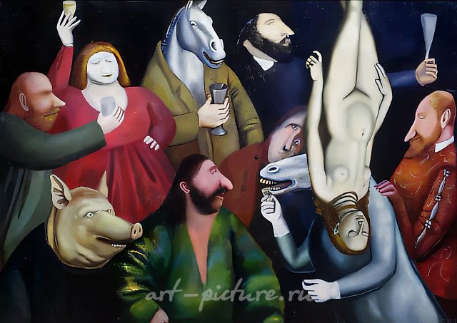 Пир., 1993, холст, масло, 110х160 Собственность автора.