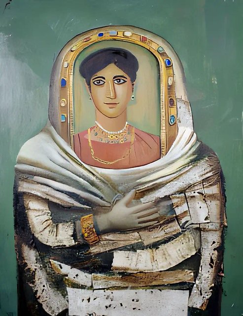 Фаюмский портрет., 1995, холст, масло, 120х100 Собственность автора.