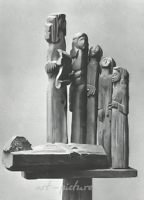 Реквием, 1970, дерево, 72х60х30. Собственность Государственной Третьяковской галереи. Москва