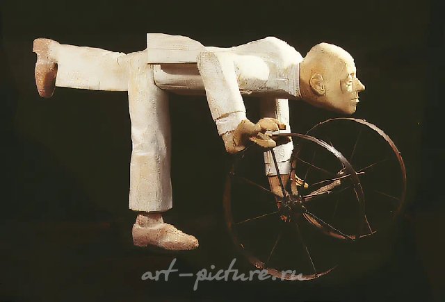 Герой (А.Д. Сахаров), 1990, дерево, металл, 192х108х111