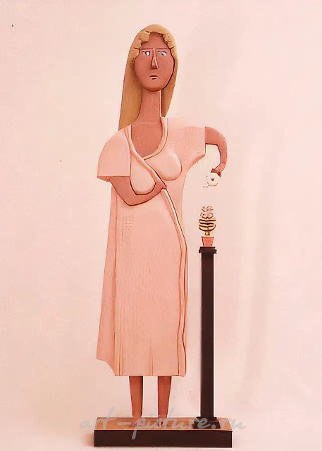 Утром, 1994, тонированное дерево, высота 75