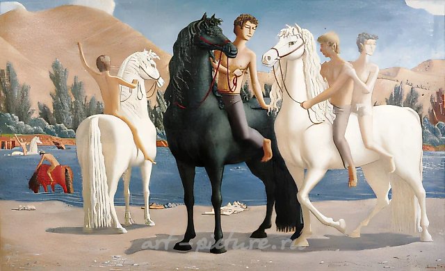 На Урале, 1985, холст, масло, 120х202 Частное собрание. Франция.