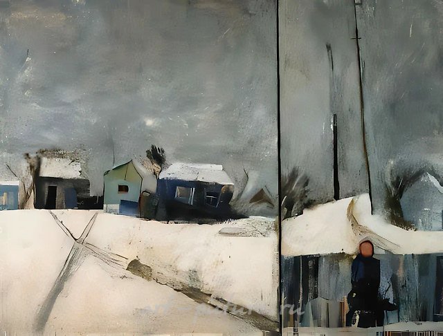 Зимний день, 1988, холст, масло, 120х150. Собственность автора