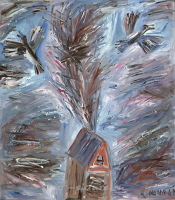 Frightened Birds, 1989, canvas, oil, 90x80 Author`s property