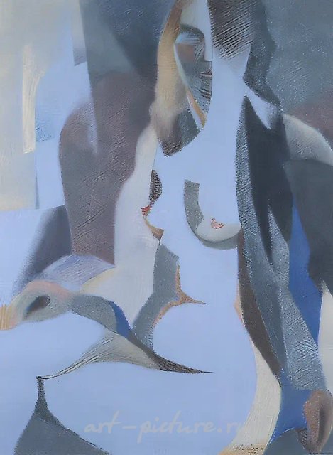 大蓝色裸女，1993年，纸本，粉彩，65×45