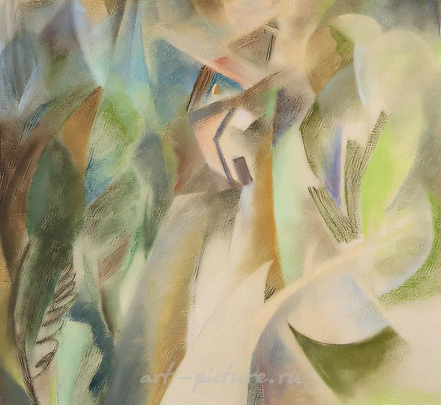 粉色房子，1991年，纸本，粉彩，40×45